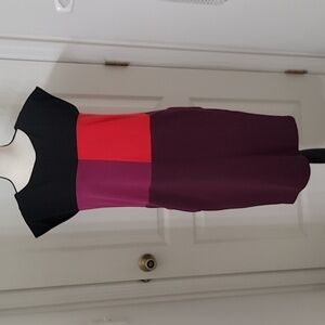 Narciso Rodriguez Size XS Black Red Purple Collorblock Knit Dress, GUC